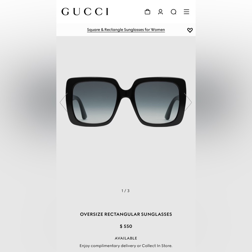 Euc Gucci Oversized Rectangular Sunglasses - image 2
